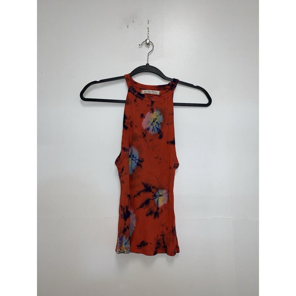 We The Free Easy Breezy Tank Top Women's Small Red Sundial Combo Ribbed